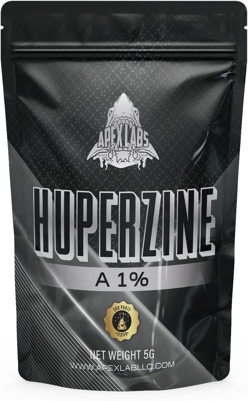 Huperzine-A 1% Powder Supplement - Huperzia Serrata Extract - Non-GMO, Gluten Free - USA Made - Third Party Tested (5g)