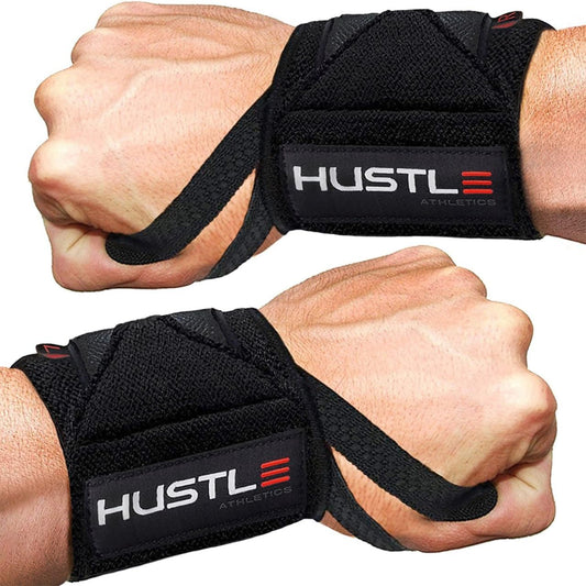 Hustle Athletics Wrist Wraps - USPA Approved Gym Straps for Weightlifting & Powerlifting Support
