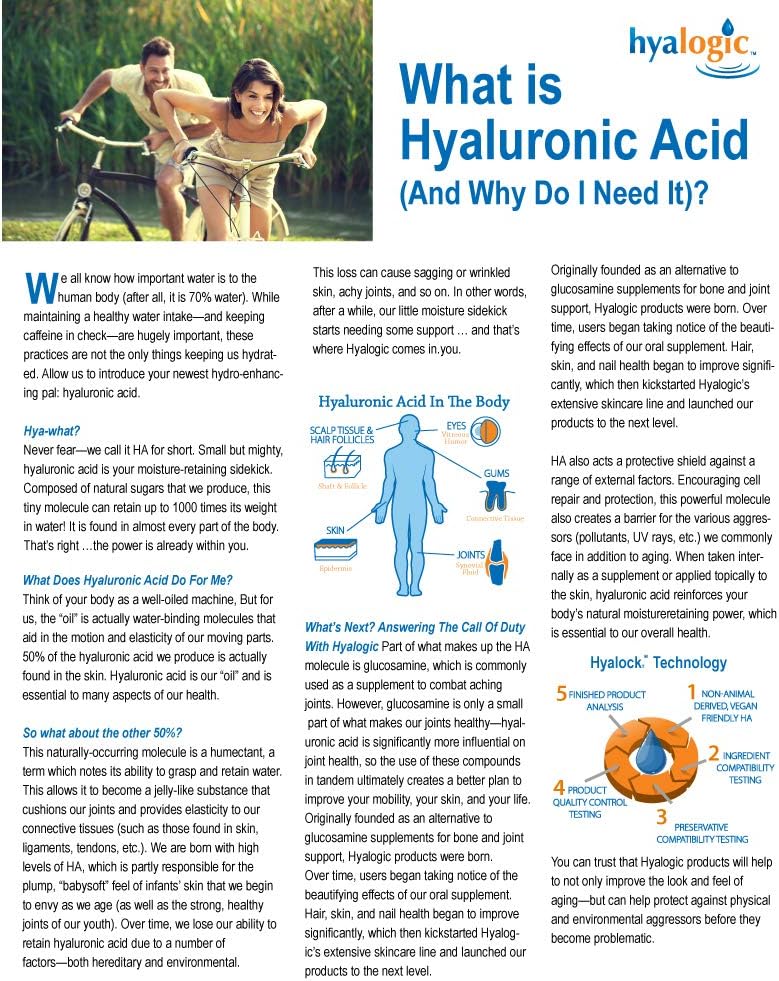 Hyalogic Hyaluronic Acid Chewables 60 Count - Berry Flavored (120mg per 2 tablets) - Natural Anti-Aging Supplement for Joints, Skin, and Eyes - Sugar-Free Support