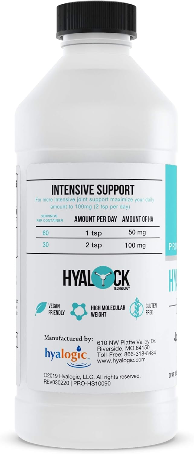 Hyalogic Professionals Series Hyaluronic Acid Liquid Supplement 100mg - Whole Body Hydration - Skin & Eyes - 10 oz