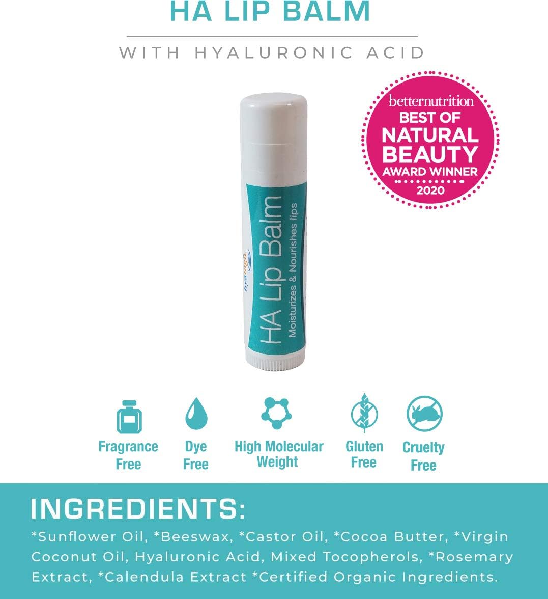 Hyalogic Synthovial Seven Oral Hyaluronic Acid Supplement 1oz with Bonus Lip Balm Stick - Hydration for Skin, Body, and Lips