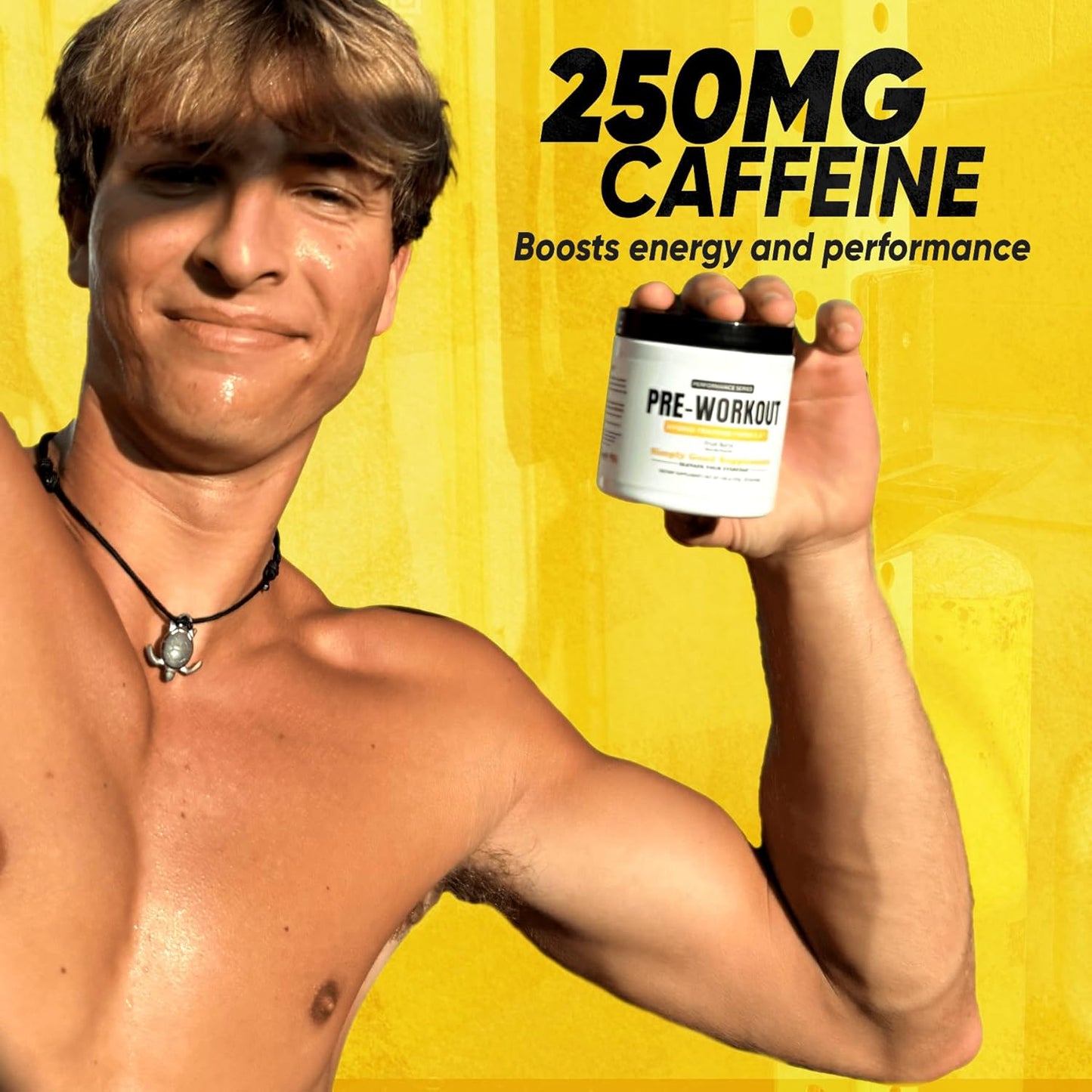 Hybrid Pre Workout Powder Supplement with 250mg Caffeine and Alpha GPC for Energy, Focus, and Endurance - 20 Servings for Men & Women