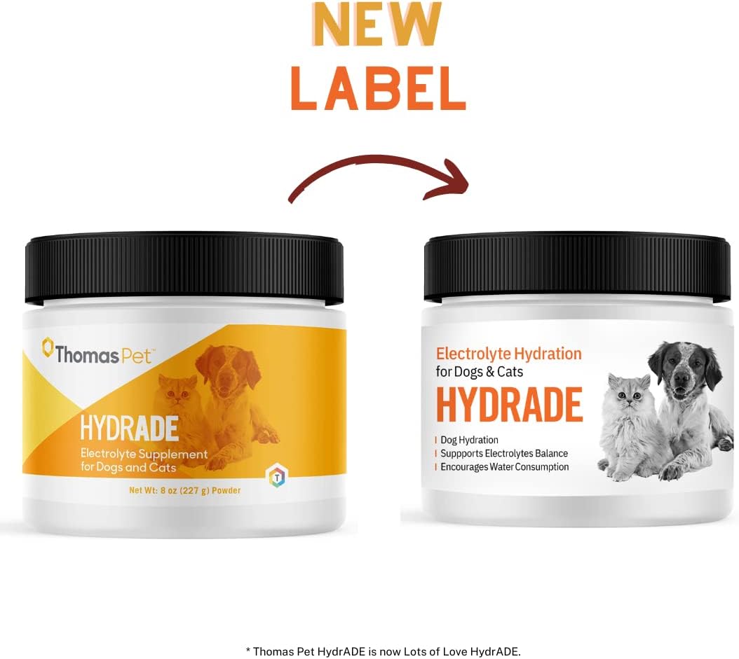 HydrADE Powder: Electrolytes for Pet Dehydration - Hydration Supplement for Dogs & Cats - 8 Oz