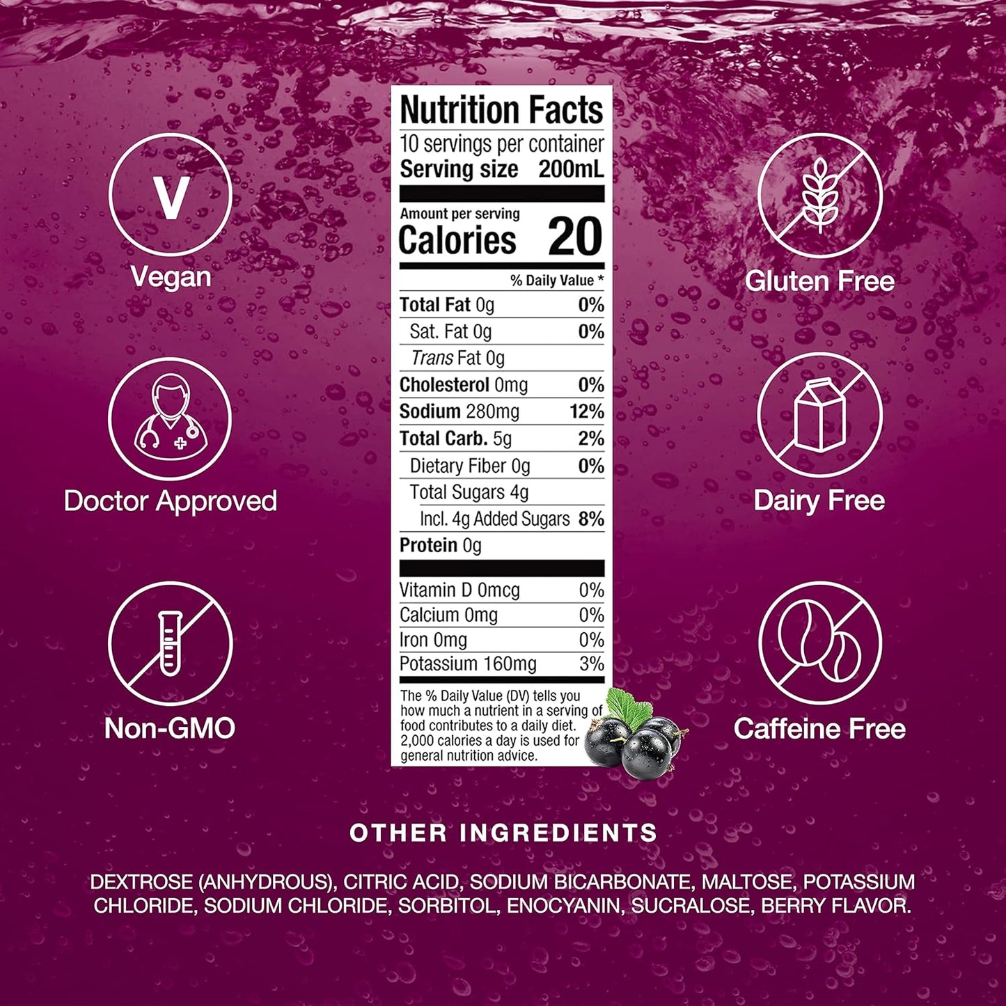 Hydralyte Berry Electrolyte Tablets - Ideal for Bachelorette Parties, Workouts, and Daily Hydration - 10 Servings, 20 Tablets