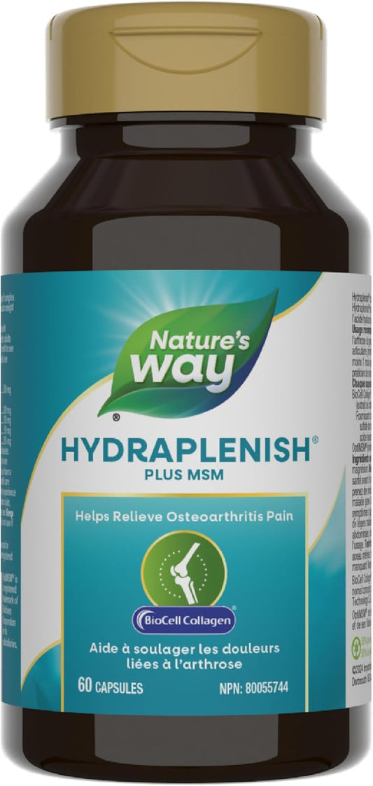 Hydraplenish with BioCell Collagen & MSM for Hair, Skin, Nails - 60 Capsules