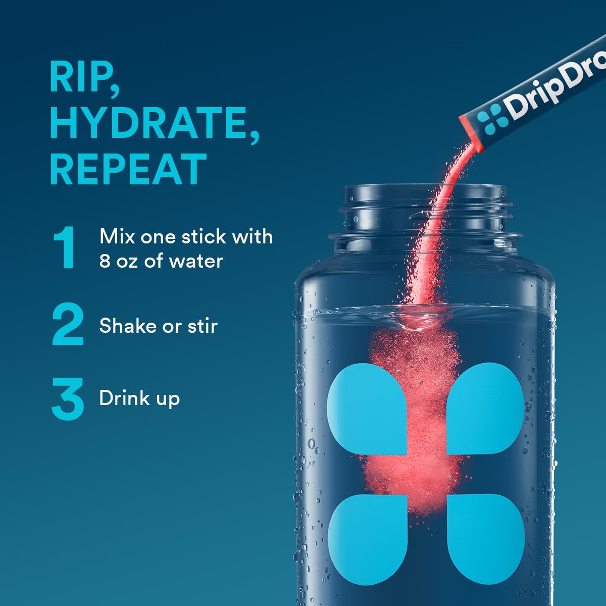 Hydrate On-the-Go with DripDrop Electrolyte Powder Packets - Watermelon & Lemon Flavor Bundle - 64 Packets