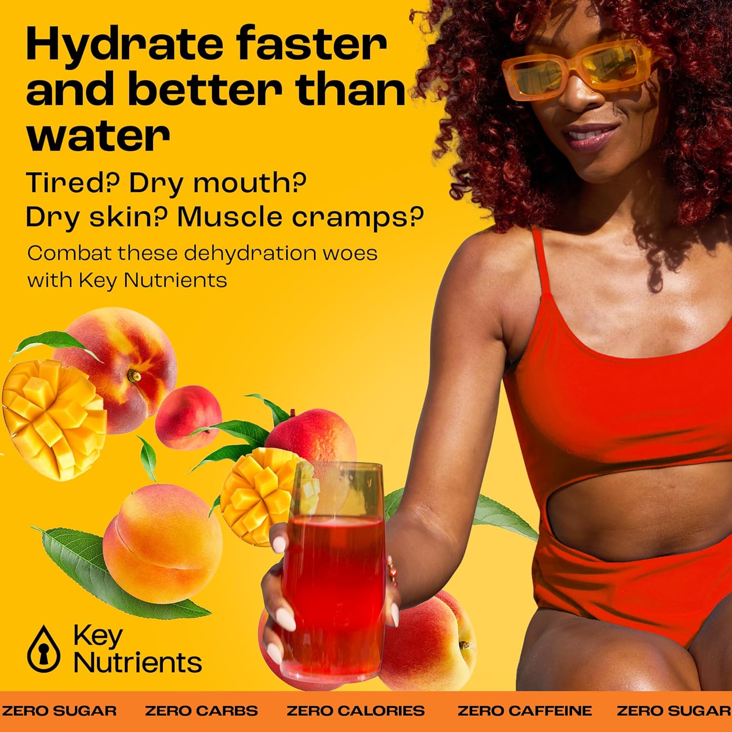 Hydrate & Recover with KEY NUTRIENTS Electrolyte Bundle - Tropical Peach Mango & Fresh Pink Lemonade, Sugar-Free, 90 Servings