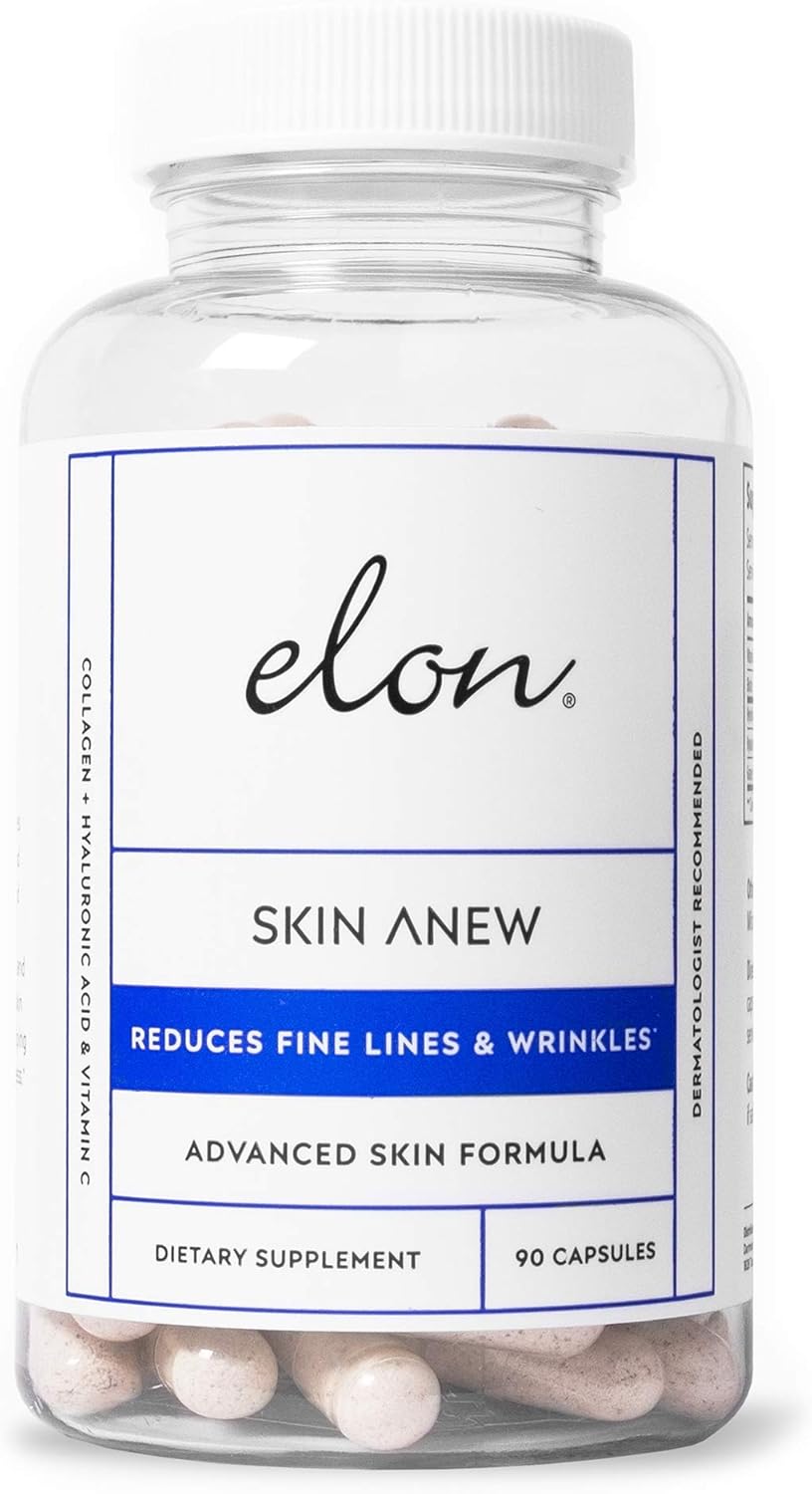 Hydrating Anti-Aging Supplement with Collagen, Hyaluronic Acid, Grape Seed Extract, Antioxidants for Vibrant Skin - 90 Capsules