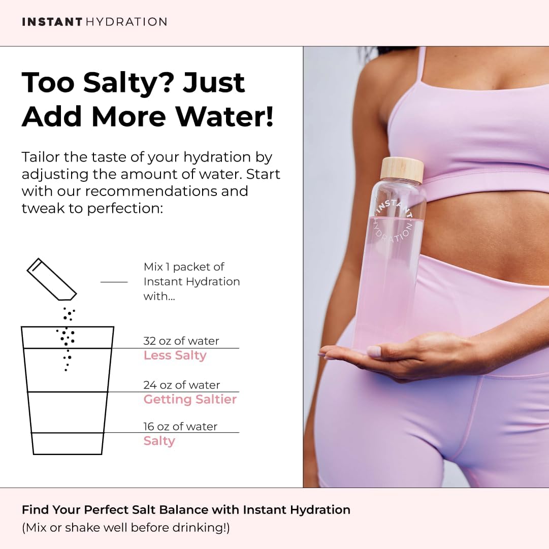Hydrating Electrolyte Powder Packets Watermelon Flavor - Sugar-Free Keto Vegan Drink Mix - Supports Recovery, Brain Health, and Muscle - 30 Sticks