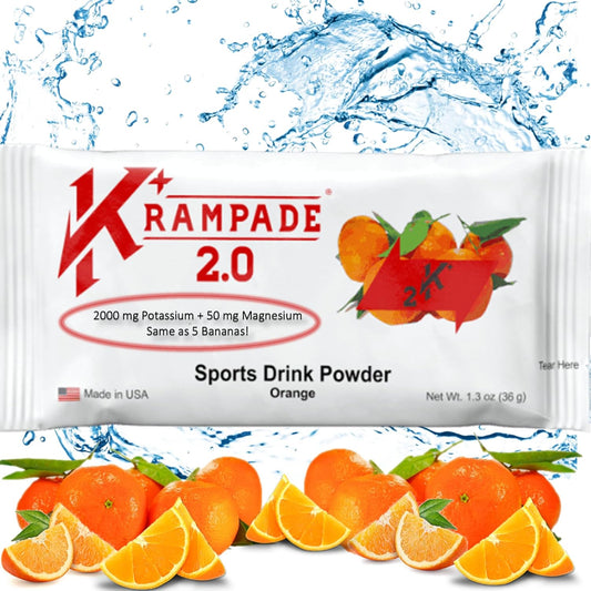 Hydrating Electrolyte Powder with 50mg Magnesium + 2000mg Potassium for Cramp Relief and Hydration Boost - More Effective Than Coconut Water