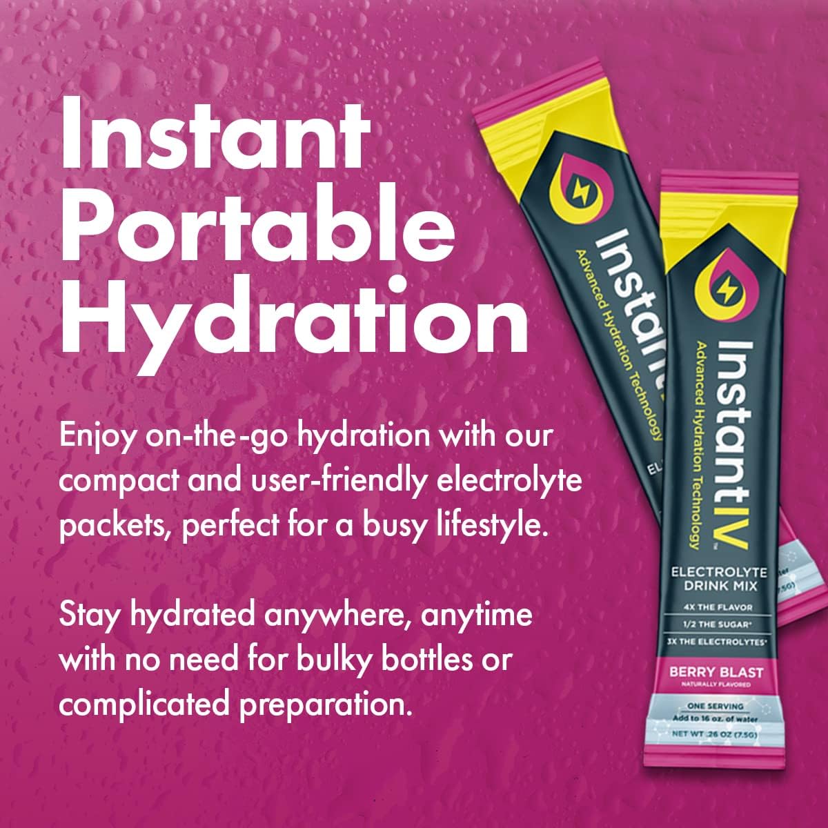 Hydrating Electrolyte Powder with Vitamin C for Immunity & Recovery - Berry Blast Flavor, Vegan & Gluten Free - 8 Packets