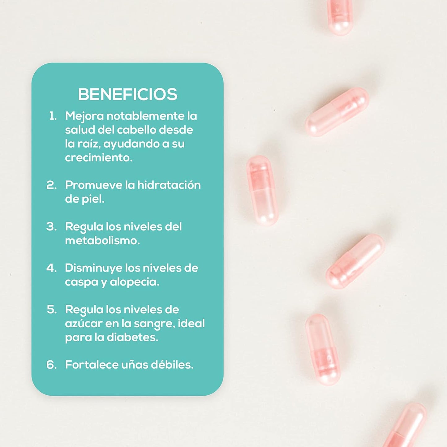 Hydrating Skin and Hair Supplement with 300mcg Biotin and 100 Capsules of 500mg Hyaluronic Acid