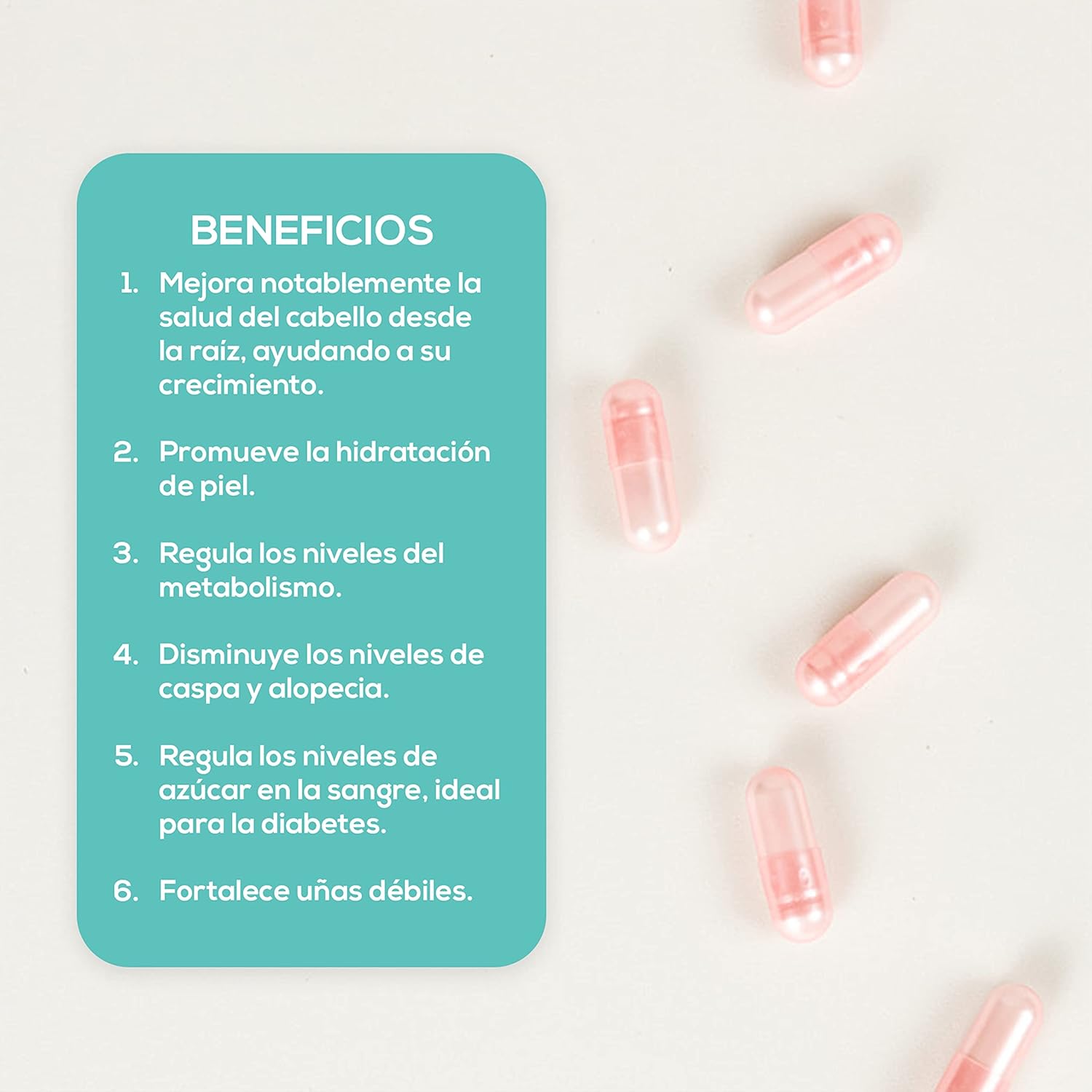 Hydrating Skin and Hair Supplement with 300mcg Biotin and 100 Capsules of 500mg Hyaluronic Acid