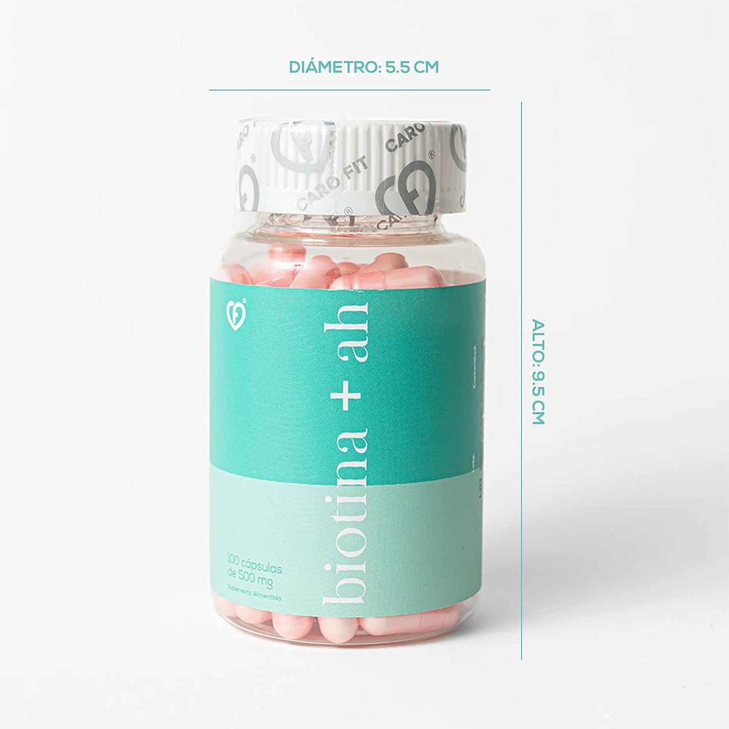 Hydrating Skin and Hair Supplement with 300mcg Biotin and 100 Capsules of 500mg Hyaluronic Acid