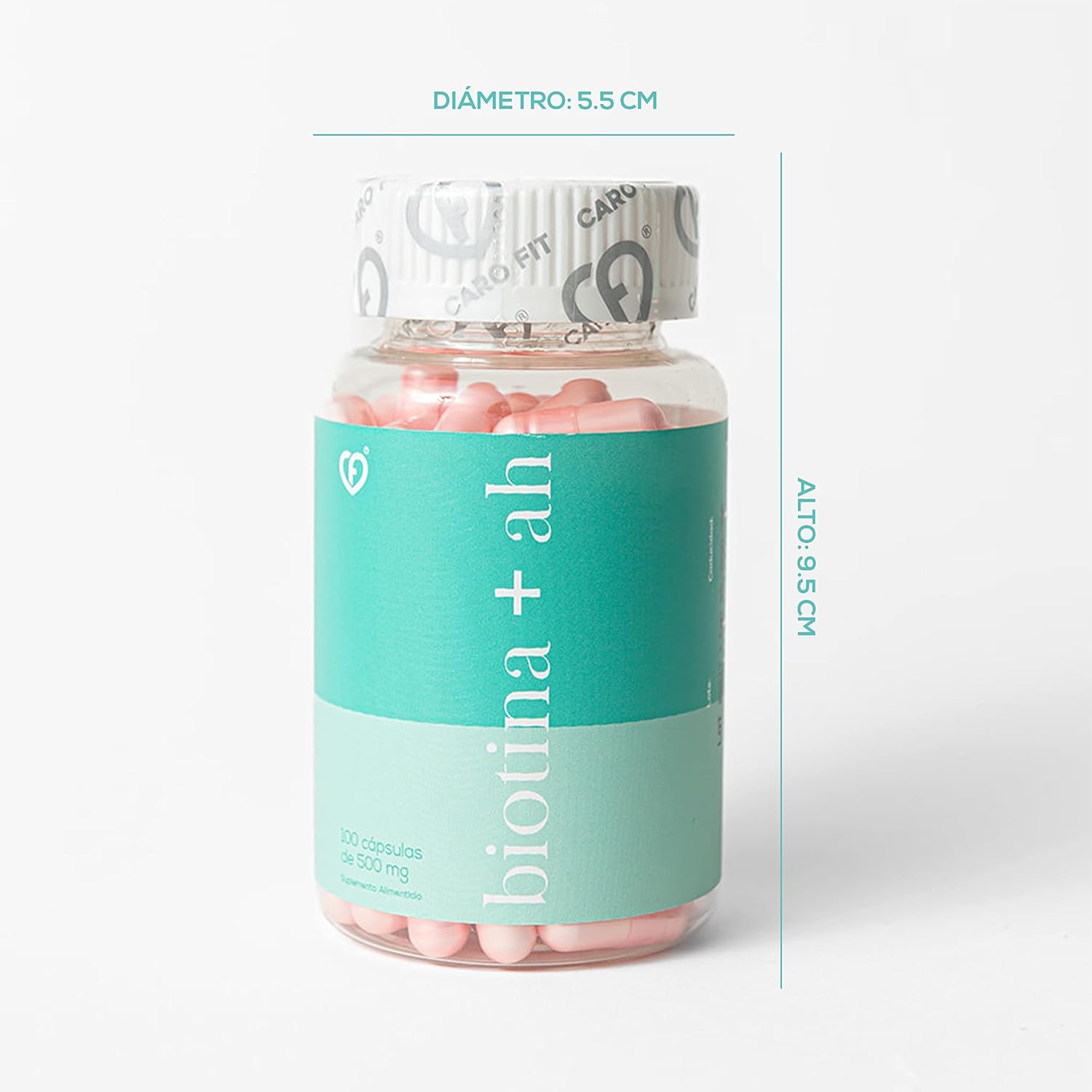 Hydrating Skin and Hair Supplement with 300mcg Biotin and 100 Capsules of 500mg Hyaluronic Acid