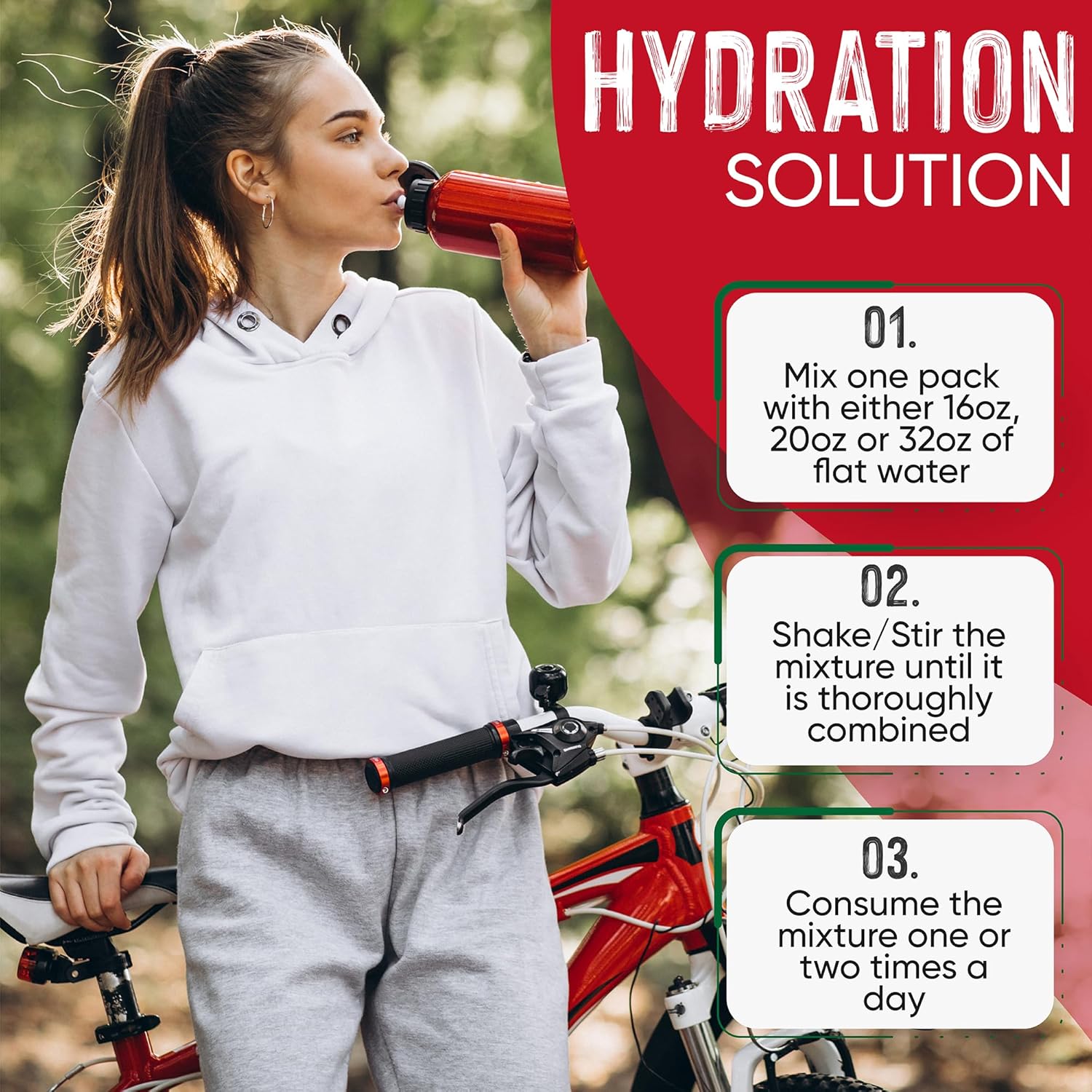 Hydration Powder with Electrolytes - 0 Calorie Keto-Friendly Hibiscus Powder with 1000mg Potassium, 120mg Calcium, 120mg Magnesium - 50 Servings