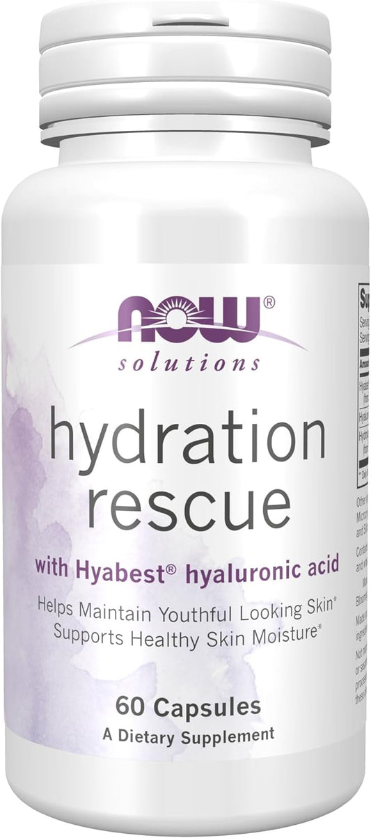 Hydration Rescue Capsules with Hyabest® Hyaluronic Acid for Youthful Skin & Moisture Support, 60 Veg Capsules