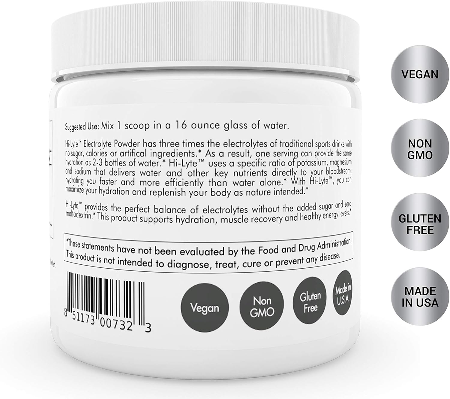 Hydration & Stamina Booster Electrolyte Powder with Potassium & Sodium | No Sugar, Carbs, or Artificial Ingredients | Citrus Salt Flavor | 50 Servings