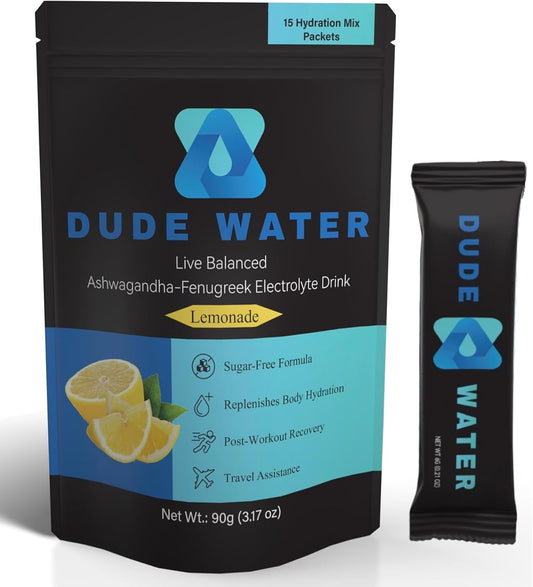 Hydration Supplement Mix with Electrolytes, Ashwagandha, Fenugreek, and Vitamins - Boosts Energy, Hormone Health, and Recovery