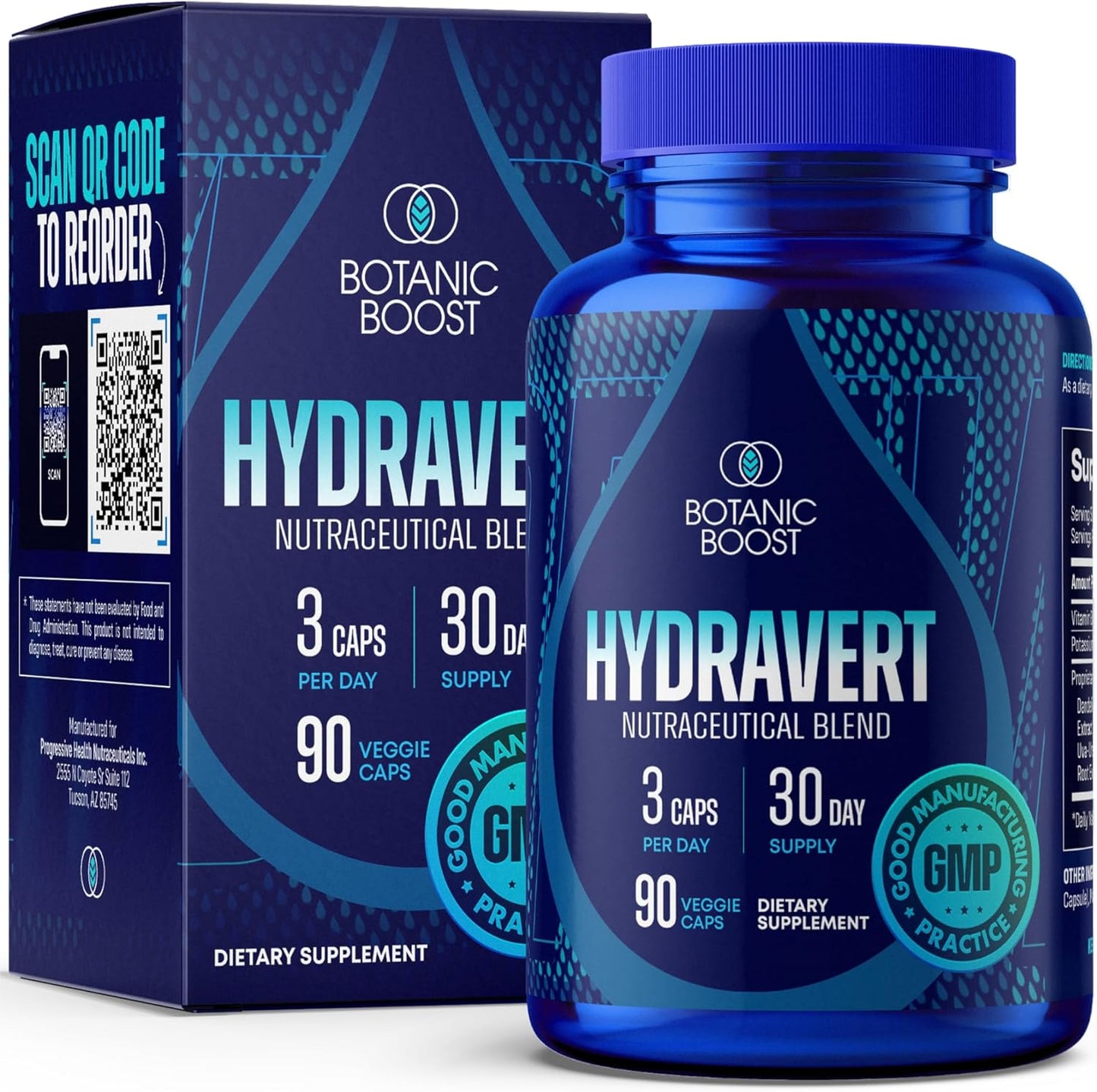 Hydravert Botanic Boost Water Pills for Swollen Legs & Feet - Natural Diuretic Blend Reduces Water Retention & Swelling