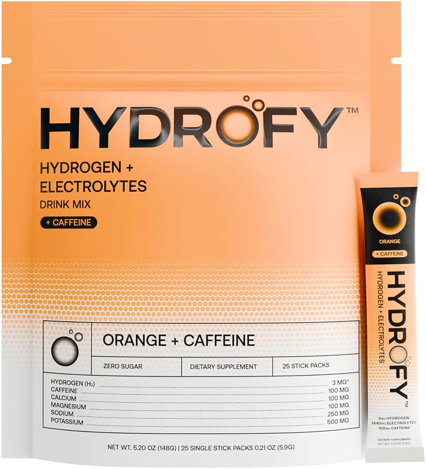Hydrogen Electrolyte Drink Mix Bundle with Caffeine - Raspberry, Orange, Lemon Lime - 75 Servings - Superior Hydration Packets with H2, Sodium, Potassium, Magnesium, Calcium