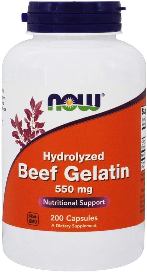 Hydrolyzed Beef Gelatin Capsules by Now Foods - 200 Count