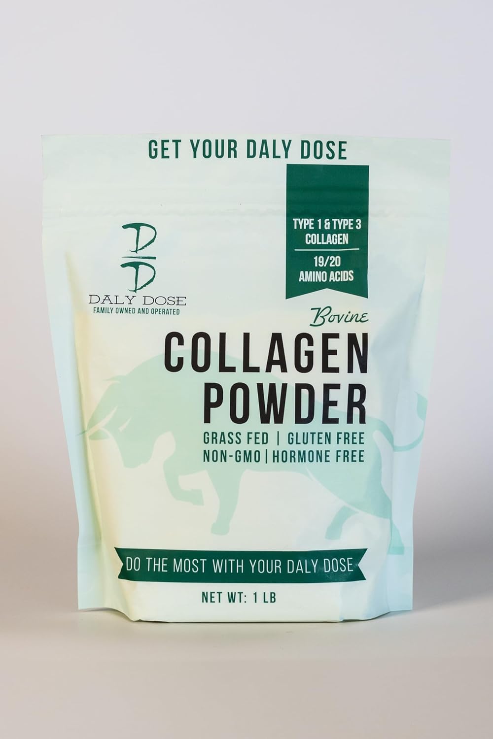 Hydrolyzed Bovine Collagen Powder, 1 lb Bag - Unflavored, 12g Protein, Type I & III, Keto/Paleo Friendly - Grass-fed Beef from Daly Dose