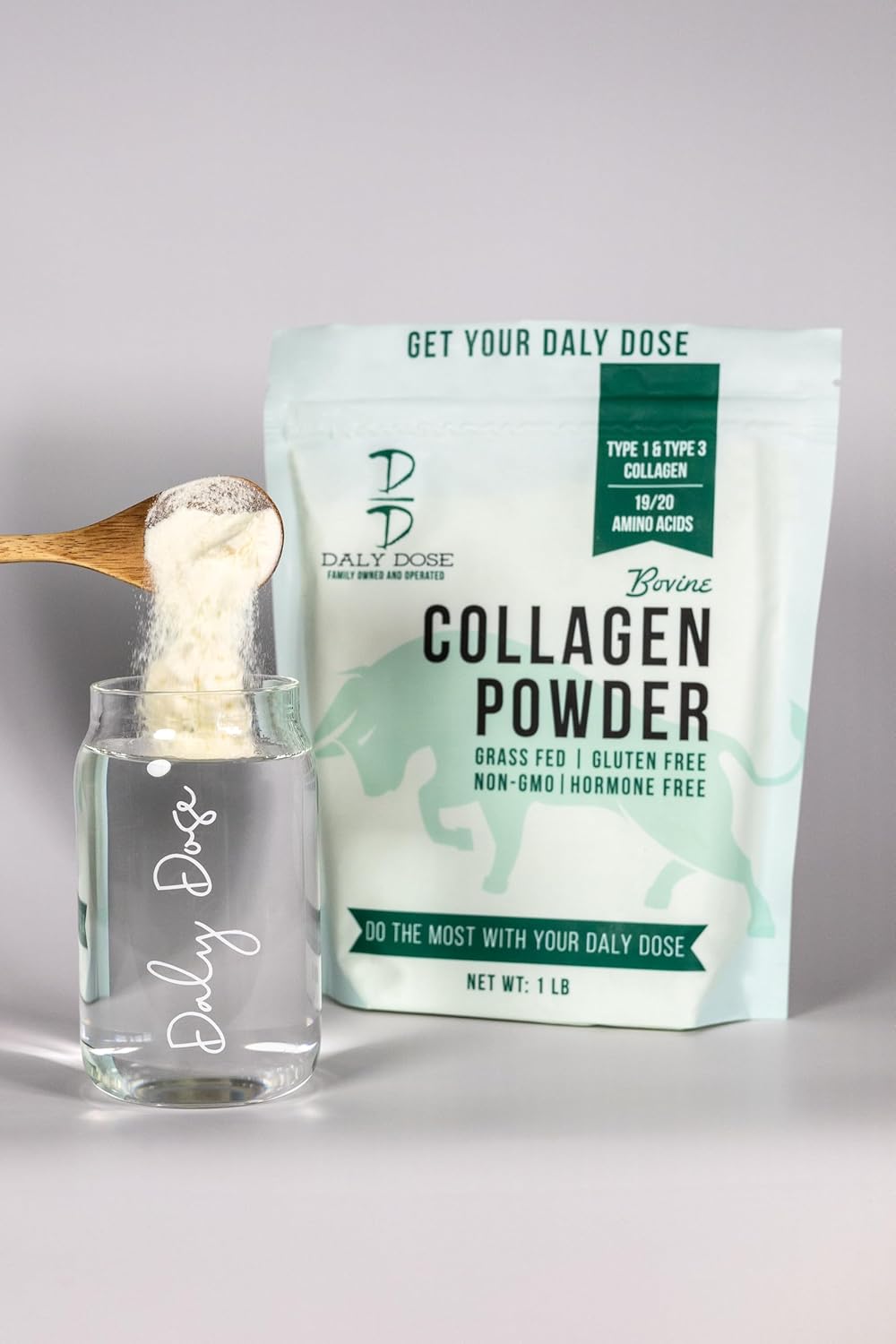 Hydrolyzed Bovine Collagen Powder, 1 lb Bag - Unflavored, 12g Protein, Type I & III, Keto/Paleo Friendly - Grass-fed Beef from Daly Dose