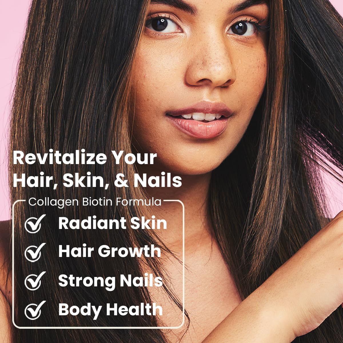 Hydrolyzed Collagen & Biotin Pills for Hair Skin Nails - Vitamin C Supplement for Hair Growth - 150 Capsules for Women & Men by Sanar Naturals
