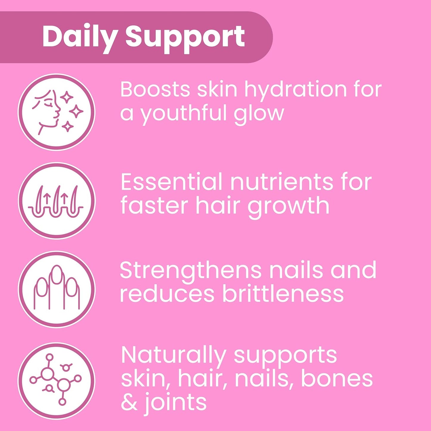 Hydrolyzed Collagen & Biotin Pills for Hair Skin Nails - Vitamin C Supplement for Hair Growth - 150 Capsules for Women & Men by Sanar Naturals
