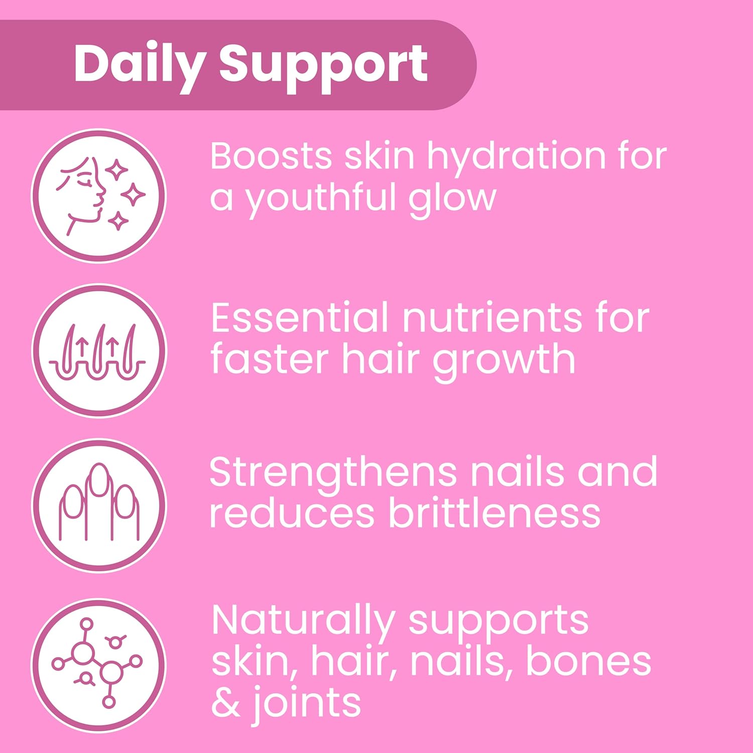Hydrolyzed Collagen & Biotin Pills for Hair Skin Nails - Vitamin C Supplement for Hair Growth - 150 Capsules for Women & Men by Sanar Naturals