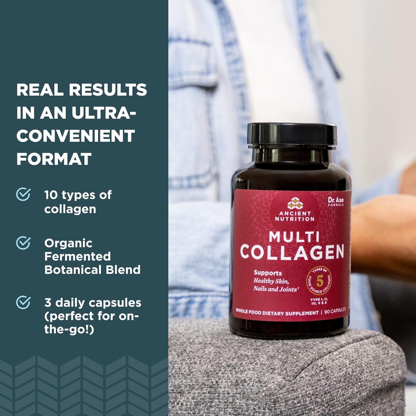 Hydrolyzed Collagen Capsules for Skin, Nails, Gut & Joints - 180 Count Bundle, Men & Women Dietary Supplement by Ancient Nutrition