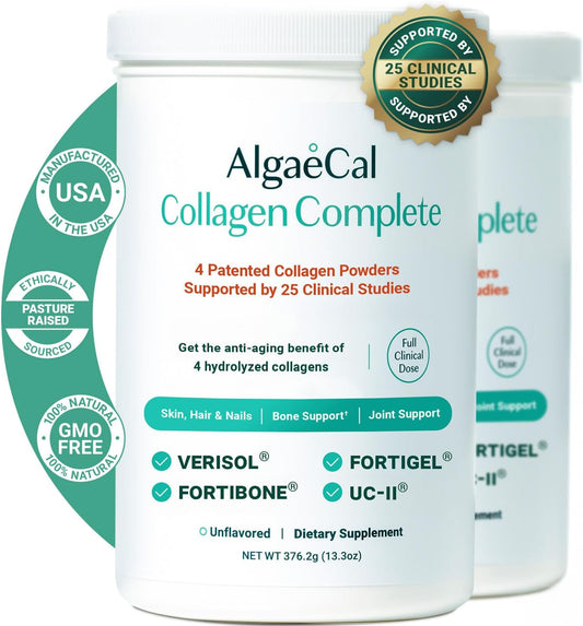 Hydrolyzed Collagen Complete with Verisol, Fortibone & Fortigel - Anti-Aging Formula Backed by 25 Clinical Studies, Multi Peptides, 60 Servings