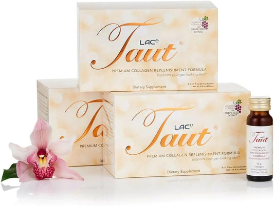 Hydrolyzed Collagen Drink for Youthful Skin - Marine Collagen Peptides with Hyaluronic Acid & Grape Seed Extract - 3 Boxes (8 Bottles Each)