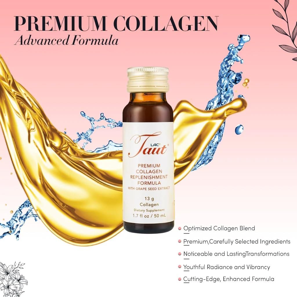 Hydrolyzed Collagen Drink for Youthful Skin - Marine Collagen Peptides with Hyaluronic Acid & Grape Seed Extract - 3 Boxes (8 Bottles Each)