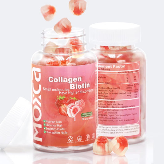 Hydrolyzed Collagen Gummies with Vitamin C for Healthy Skin, Hair, and Joints - 120 Count, Non-GMO and Gluten-Free
