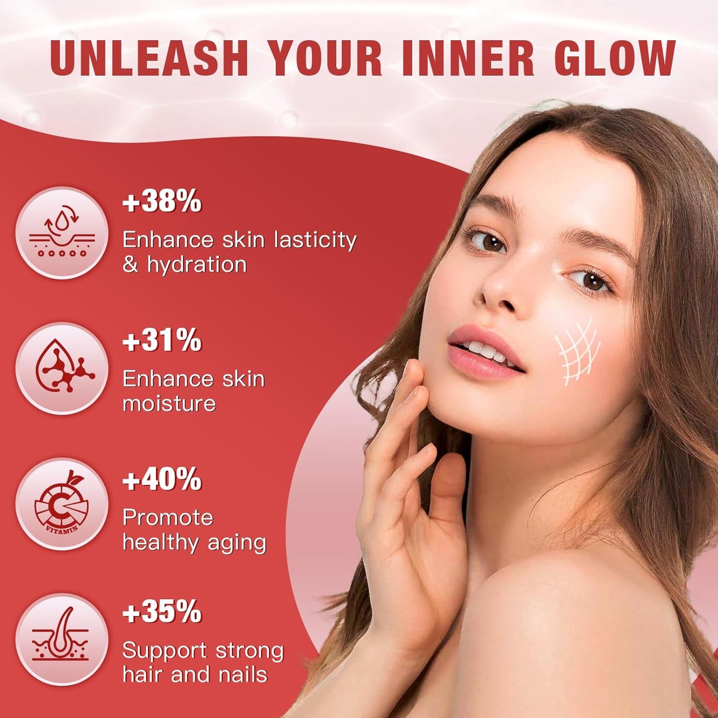 Hydrolyzed Collagen Peptide Powder with Probiotics, Hyaluronic Acid, Biotin & Multivitamins - Skin, Hair, Nails Support - 50 Servings