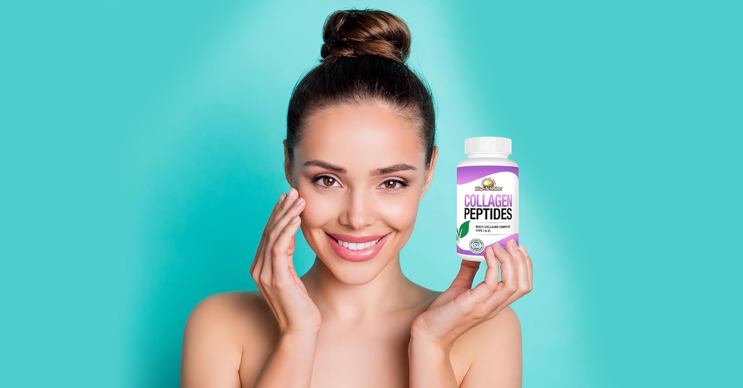 Hydrolyzed Collagen Peptides Complex Supplements for Hair, Skin, Nails, and Joints - 30 Capsules (30-Day Supply)