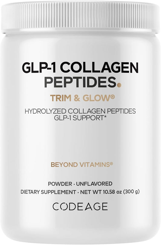Hydrolyzed Collagen Peptides Powder - Grass-Fed, Type I & III - GLP-1 Support Supplement - Unflavored - 10.58 Oz - Non-GMO, Gluten-Free, Dairy-Free