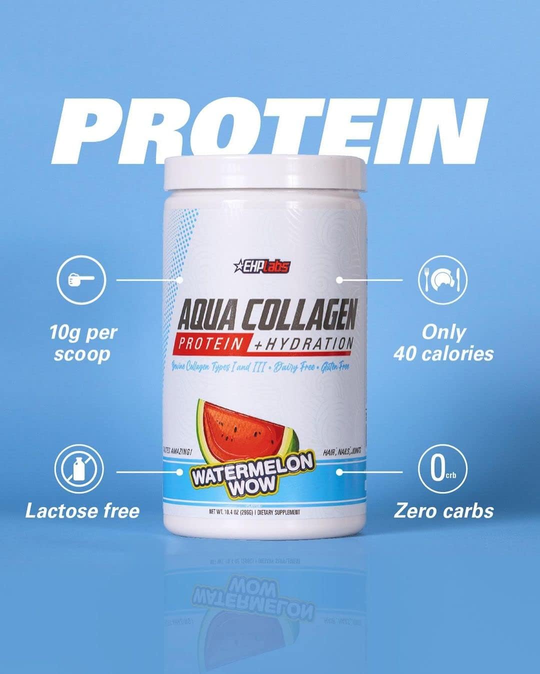 Hydrolyzed Collagen Peptides Powder - Raspberry Flavor, Grass Fed Bovine Collagen, 10g Protein per Serving, 24 Servings