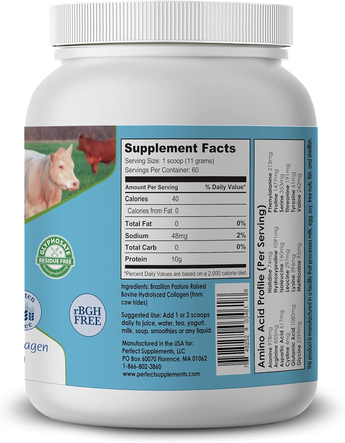 Hydrolyzed Collagen Peptides Powder - Unflavored for Men and Women - Grass Fed - Easy Absorption - 660g