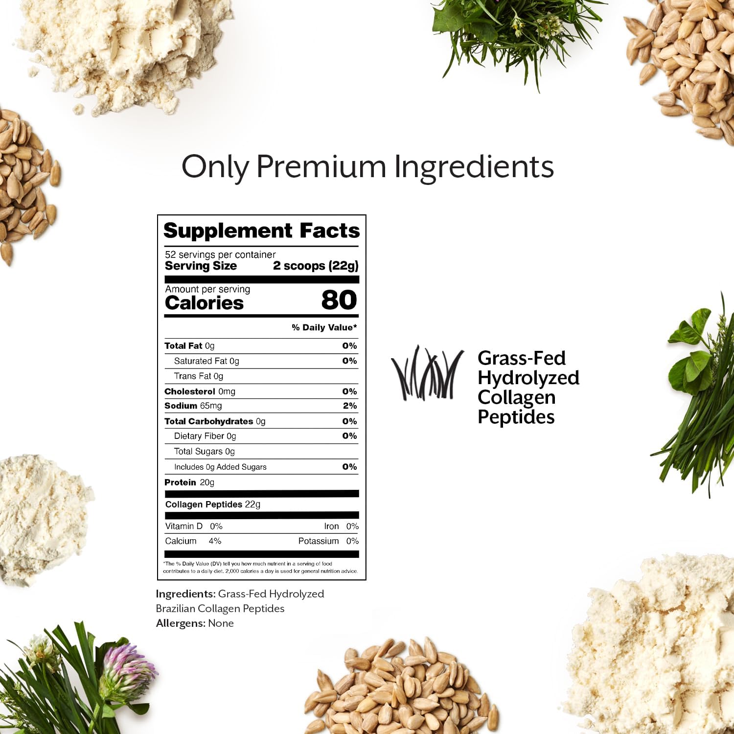 Hydrolyzed Collagen Peptides Powder - Unflavored Protein Supplement for Skin, Bones & Joints - 2.5lb Bulk Size for Shakes, Smoothies & Baking