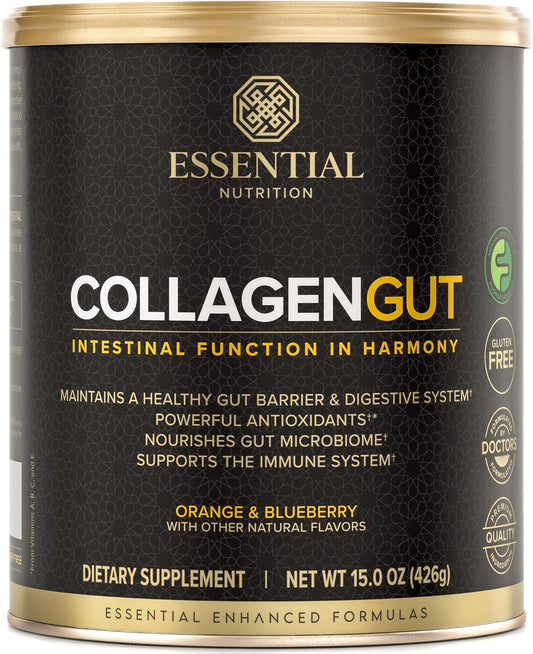 Hydrolyzed Collagen Peptides Powder for Gut Health - Orange & Blueberry Flavor - 15oz - 20 Servings