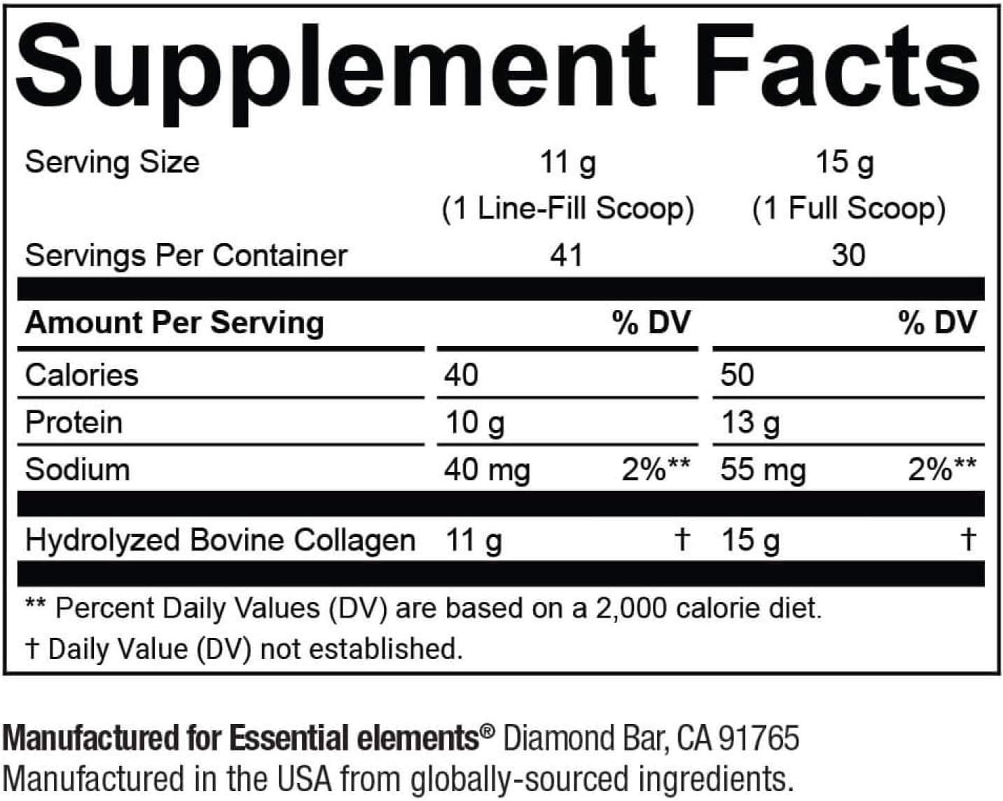 Hydrolyzed Collagen Peptides Powder for Joint, Skin, Hair, and Nail Support - Non-GMO, Grass-Fed Supplement with Essential Elements