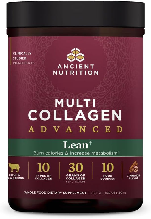 Hydrolyzed Collagen Peptides Powder with Probiotics, Vitamin C, Cinnamon - Supports Weight Management & Muscle Building - 25 Servings