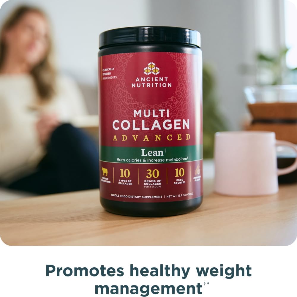 Hydrolyzed Collagen Peptides Powder with Probiotics, Vitamin C, Cinnamon - Supports Weight Management & Muscle Building - 25 Servings