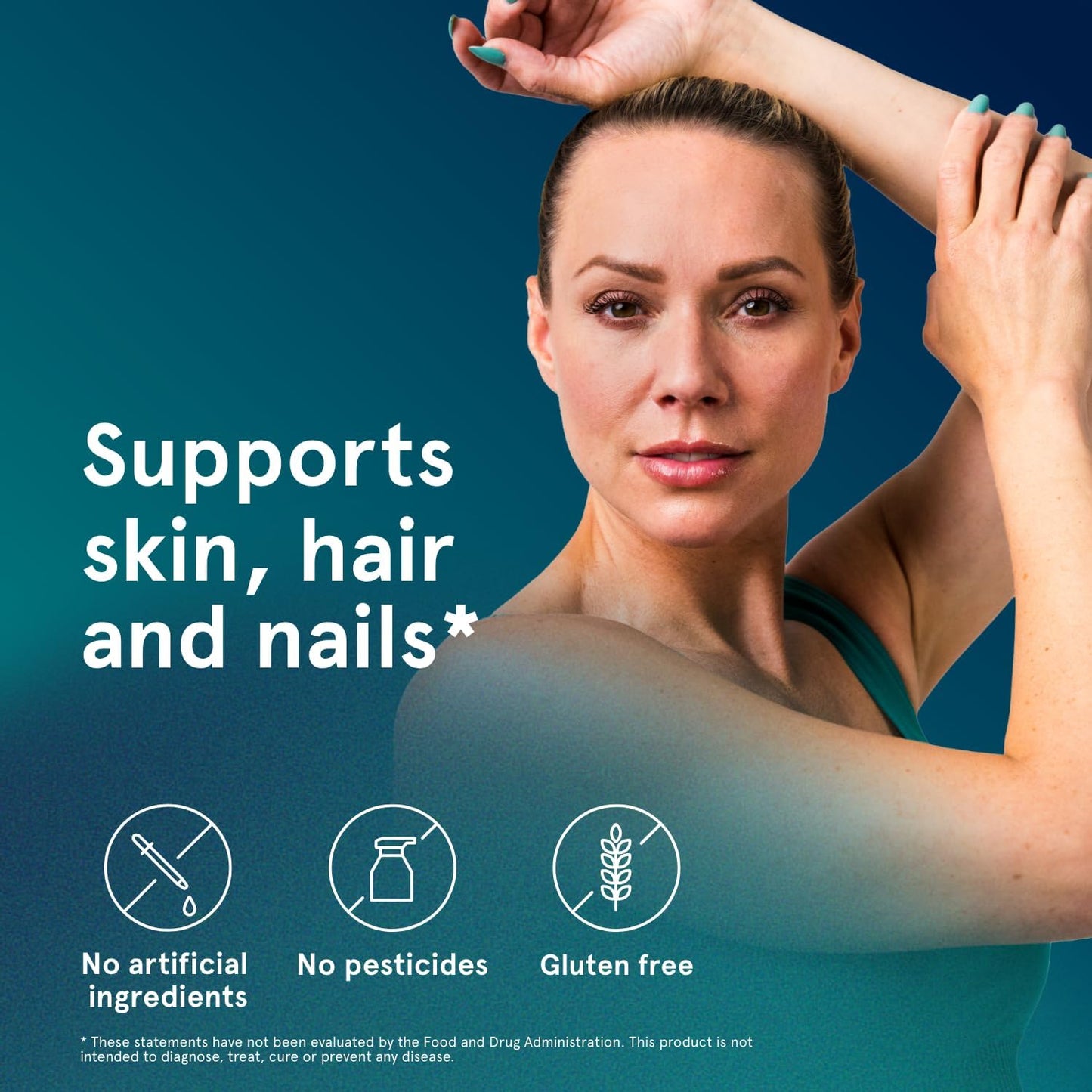 Hydrolyzed Collagen Powder Supplement for Skin, Hair & Nails - Biotin, Hyaluronic Acid, Zinc, Vitamin B & C - Unflavored Beauty Complex