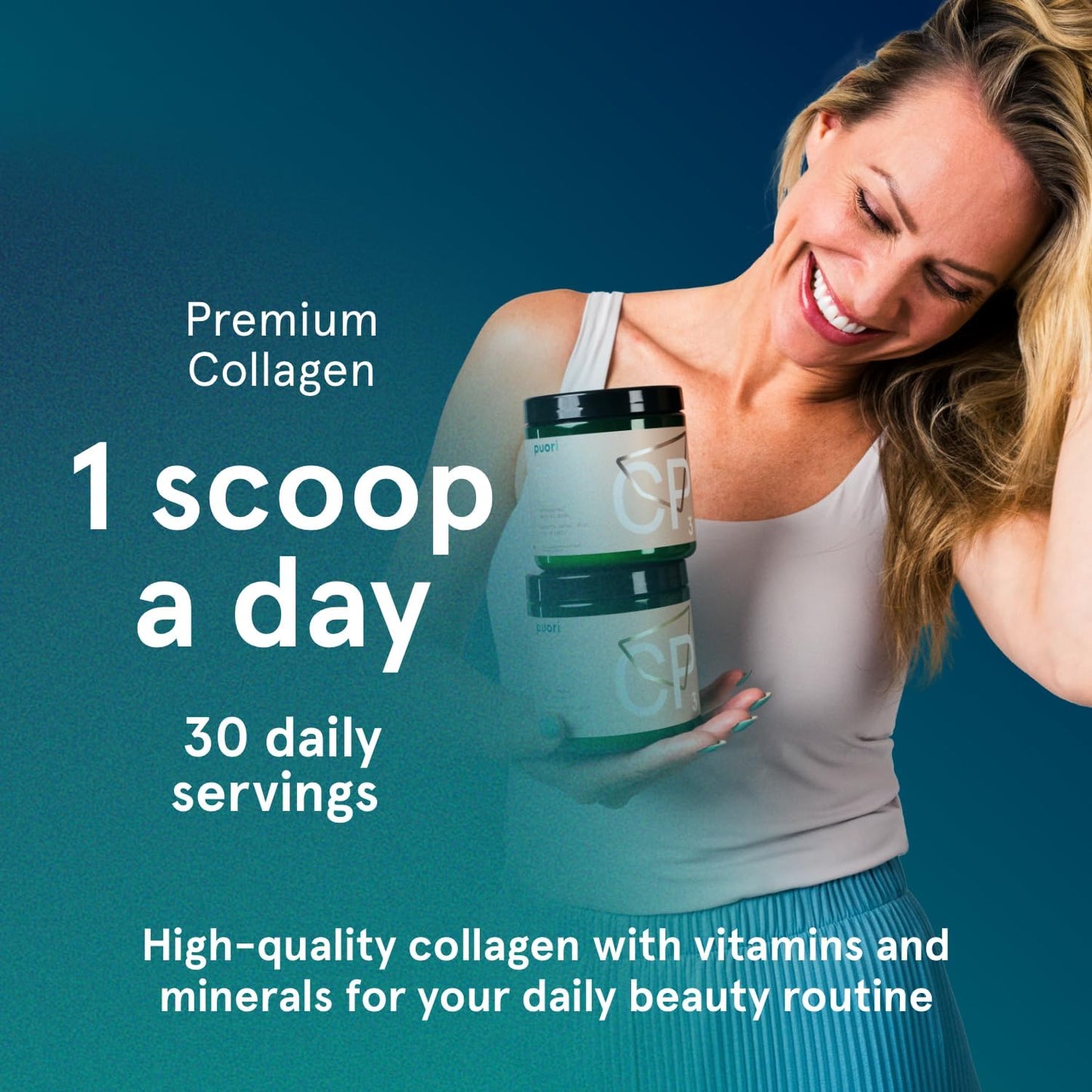 Hydrolyzed Collagen Powder Supplement for Skin, Hair & Nails - Biotin, Hyaluronic Acid, Zinc, Vitamin B & C - Unflavored Beauty Complex