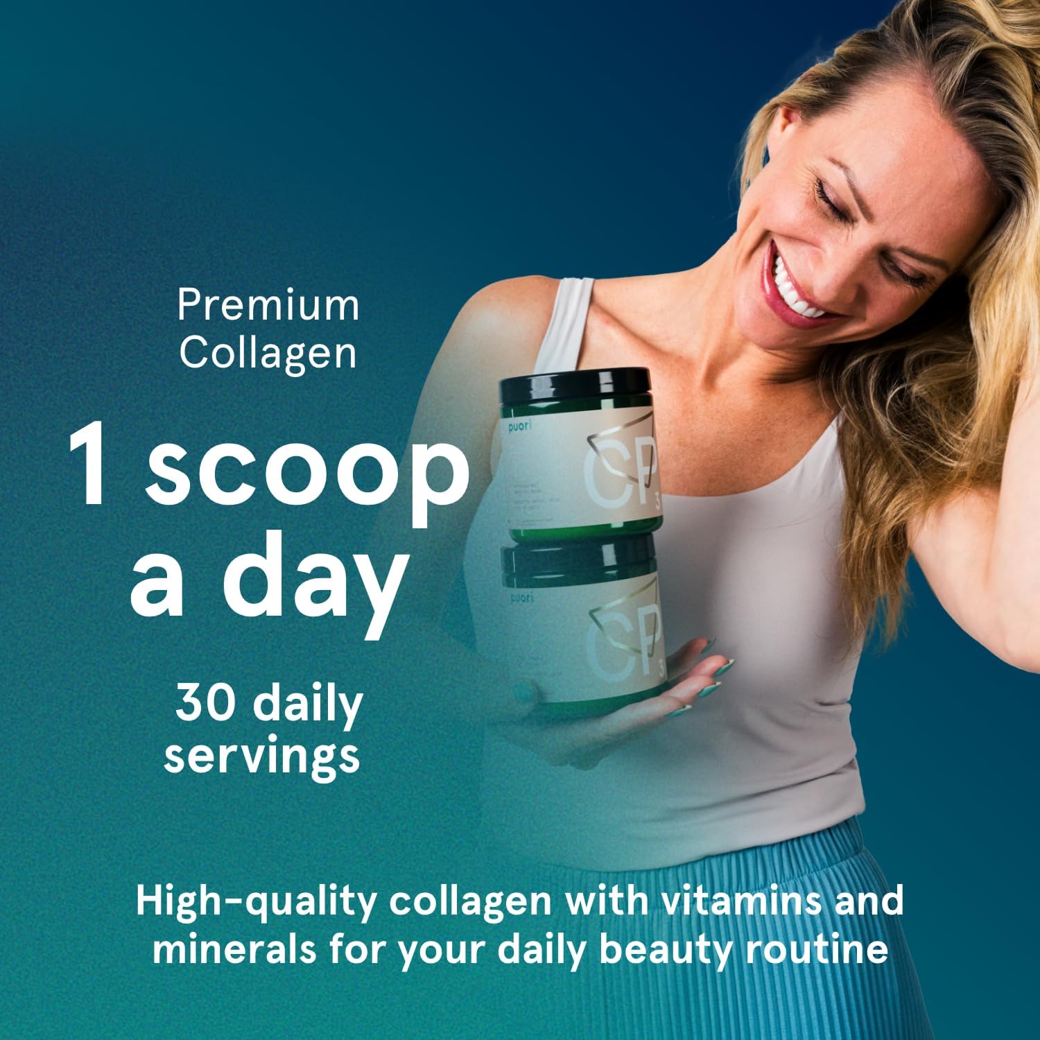 Hydrolyzed Collagen Powder Supplement for Skin, Hair & Nails - Biotin, Hyaluronic Acid, Zinc, Vitamin B & C - Unflavored Beauty Complex