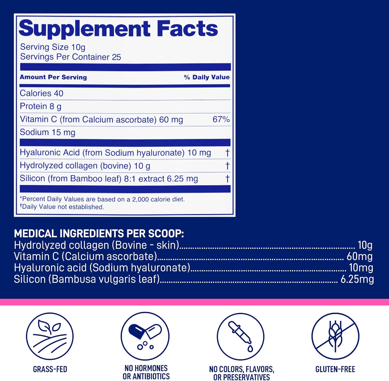 Hydrolyzed Collagen Unflavored Powder, 25 Servings, 253g Tub - LeanFit